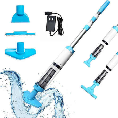3-in-1 Cordless Handheld Pool Vacuum Cleaner - Quick-Swap Heads, Up to 60-70 min Runtime, High-Flow Suction for Leaves & Fine Debris