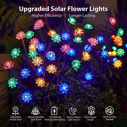 Outdoor  Cherry Blossom Multicolor Solar Garden Lights