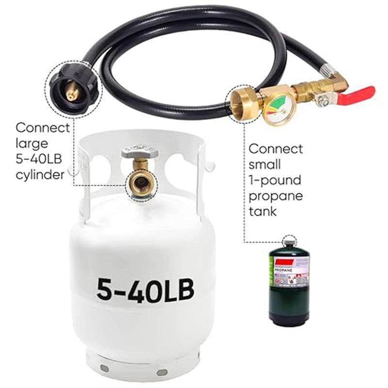 High-Precision Propane Refill Adapter with Pressure Gauge