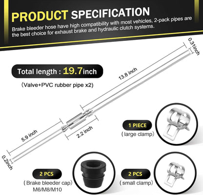 Universal One-Way Brake Bleeder Hose Kit with Check Valve