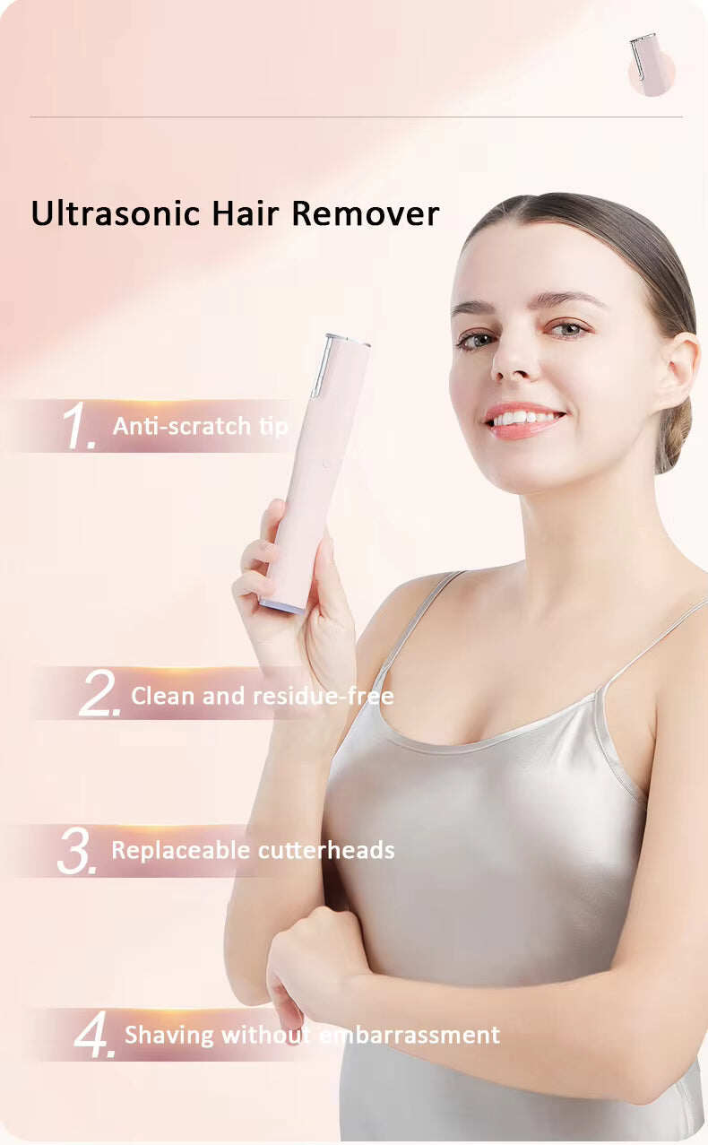 Gentle Exfoliating Facial Hair Removal Tool Ultrasonic Shaver