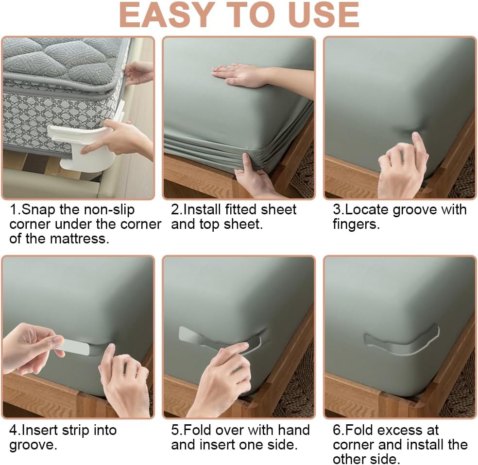 No-Slip Bed Corner Clips