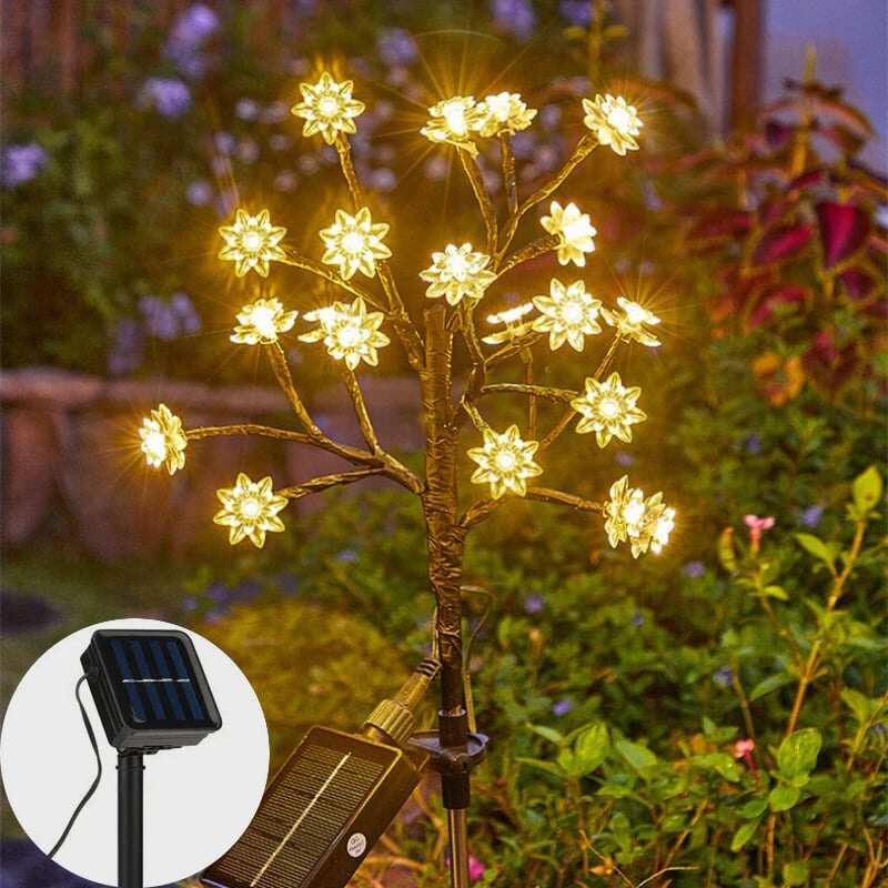 Outdoor  Cherry Blossom Multicolor Solar Garden Lights