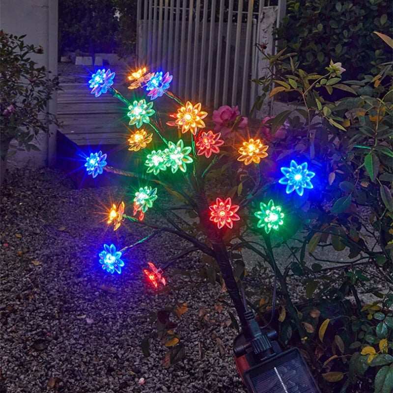 Outdoor  Cherry Blossom Multicolor Solar Garden Lights