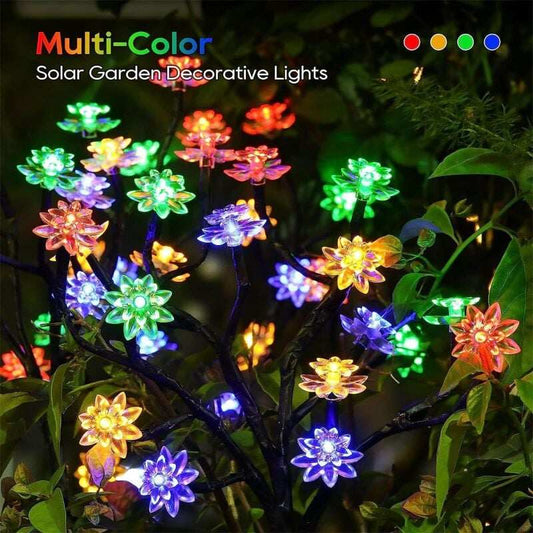 Outdoor  Cherry Blossom Multicolor Solar Garden Lights