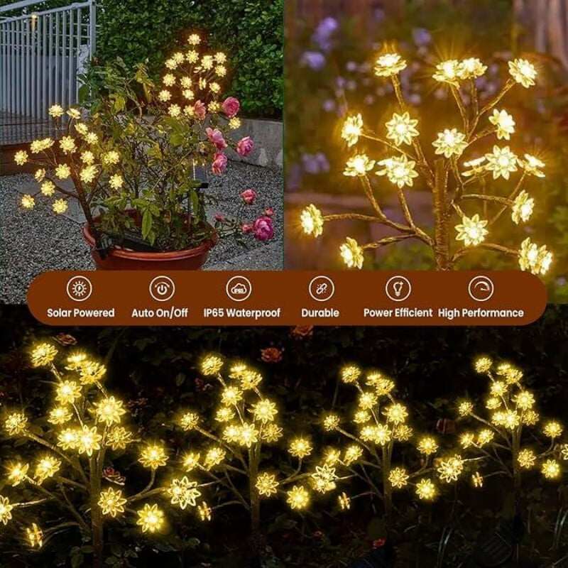 Outdoor  Cherry Blossom Multicolor Solar Garden Lights