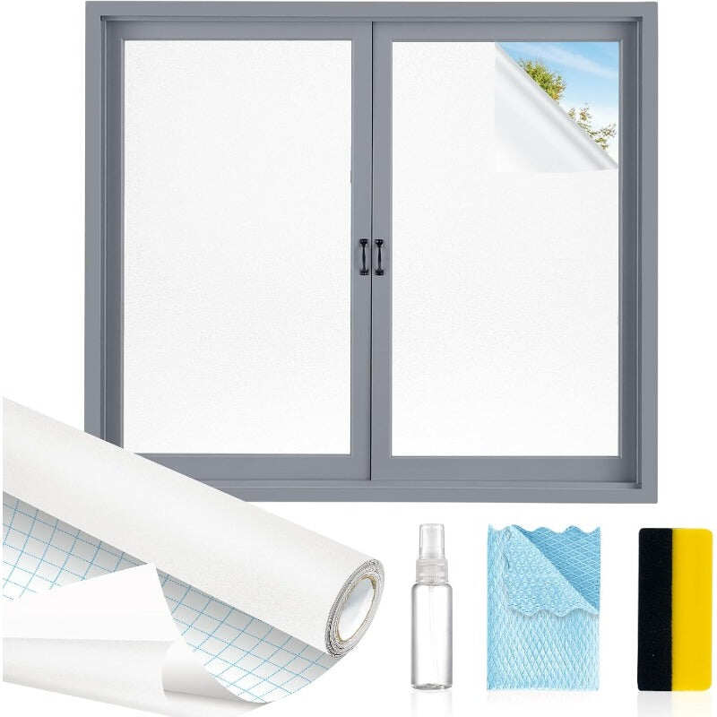 One-Way Privacy Window Film – Static Cling Mirror Tint with Full DIY Kit