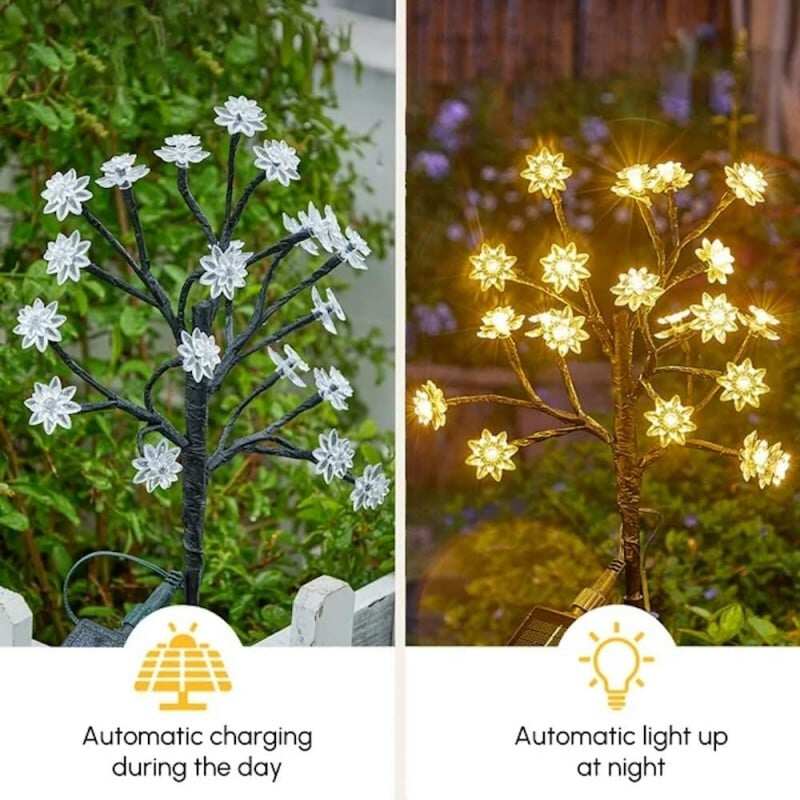Outdoor  Cherry Blossom Multicolor Solar Garden Lights