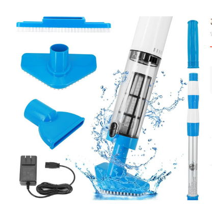3-in-1 Cordless Handheld Pool Vacuum Cleaner - Quick-Swap Heads, Up to 60-70 min Runtime, High-Flow Suction for Leaves & Fine Debris