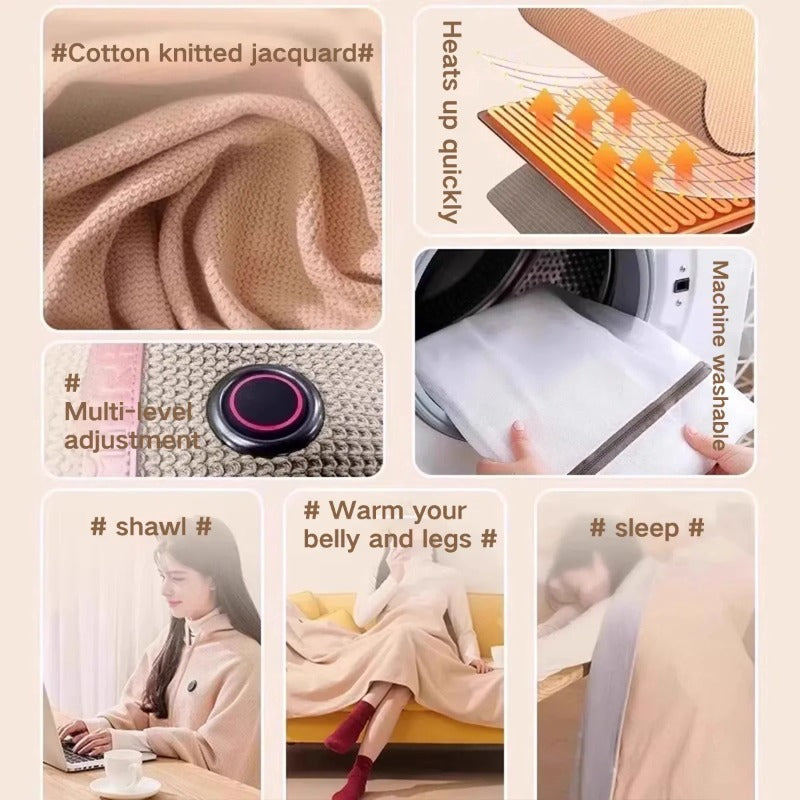 Portable Heated Blanket Shawl