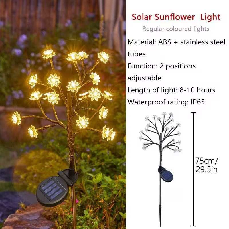Outdoor  Cherry Blossom Multicolor Solar Garden Lights