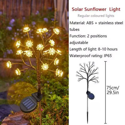 Outdoor  Cherry Blossom Multicolor Solar Garden Lights