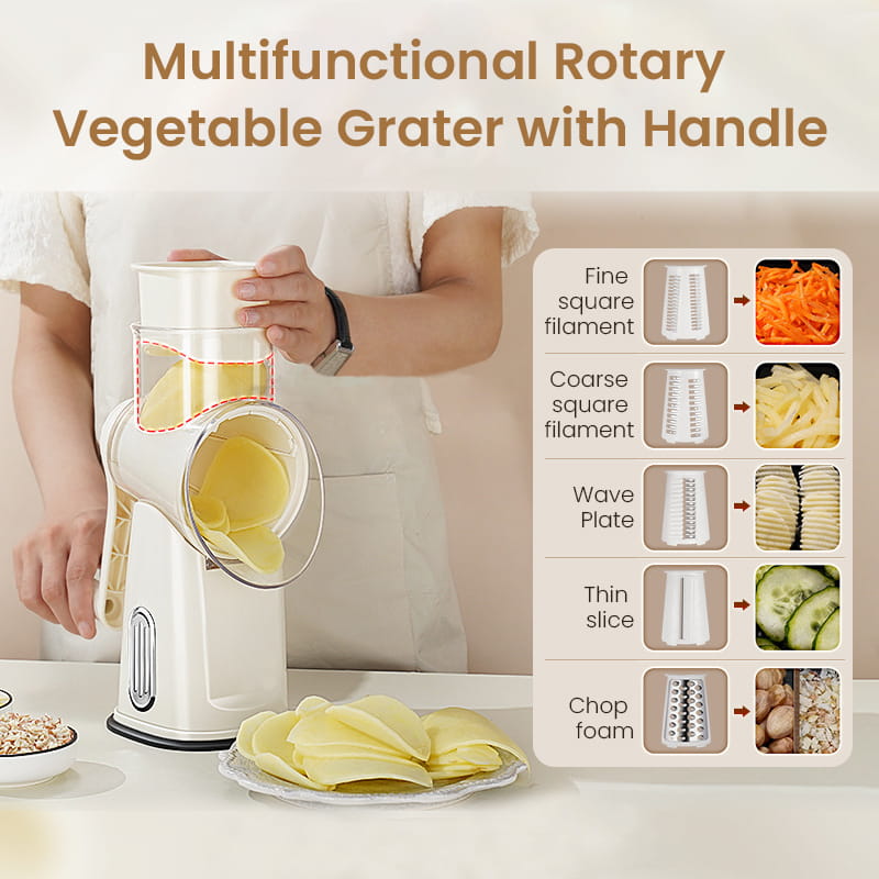 Hot Sale Multifunctional Rotary Vegetable Grater with Handle